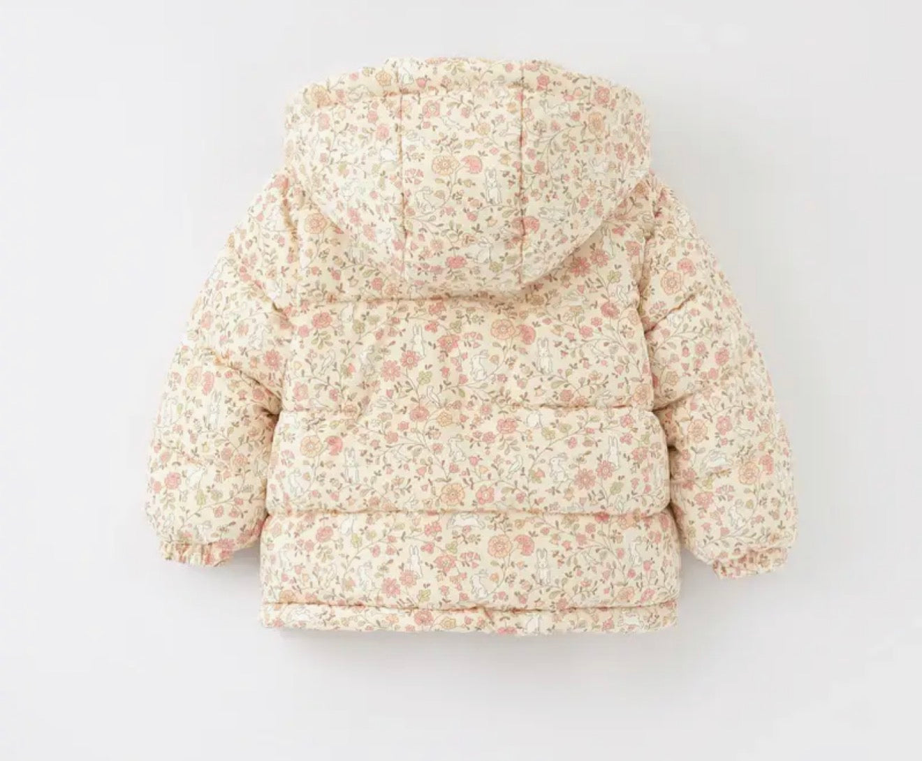 Neue Wintermädchen-Blumen-Kapuzenmantel mit Schleife, dickes, fleecegefüttertes warmes Jacke für Kinder